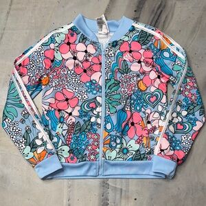 Adidas Originals Girls Large (14) Floral 3-Stripe Track Jacket